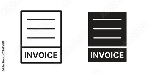 Invoice icon silhouette vector designs. Editable Strokes