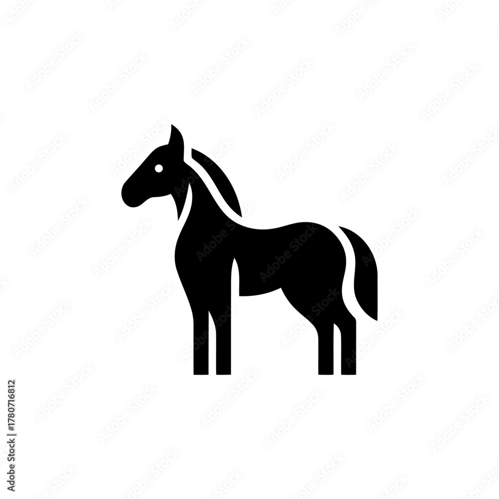 Obraz premium Bold Horse stylized black shape