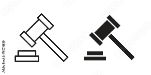 Law icon silhouette vector designs. Editable Strokes