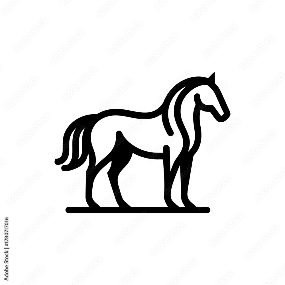 Fototapeta premium Horse monochrome line depiction