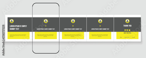 Set of LinkedIn carousel post, social media Instagram carousel post, modern and editable business carousel template design