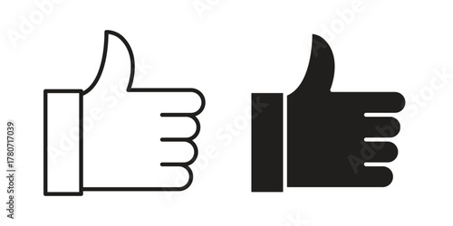 Like icon silhouette vector designs. Editable Strokes