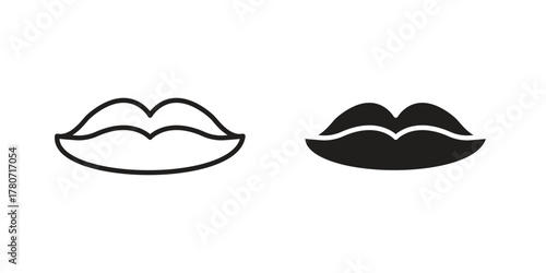 Lips icon silhouette vector designs. Editable Strokes