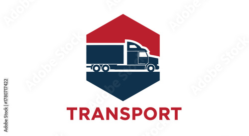 A modern logo design featuring a truck silhouette inside a geometric shape