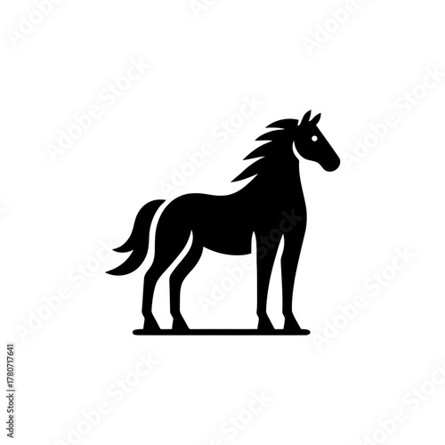 Black horse silhouette is isolated