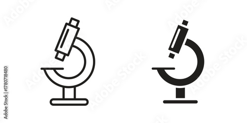 Microscope icon silhouette vector designs. Editable Strokes