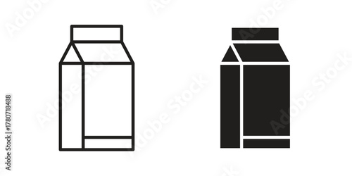 Milk carton icon silhouette vector designs. Editable Strokes