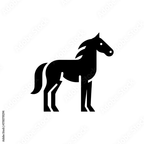 Horse simple glyph silhouette