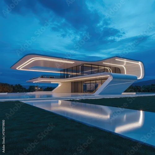 Wallpaper Mural Exterior view of multiple story modern house
 Torontodigital.ca