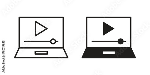 Online course icon silhouette vector designs. Editable Strokes