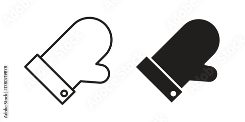Oven mitt icon silhouette vector designs. Editable Strokes