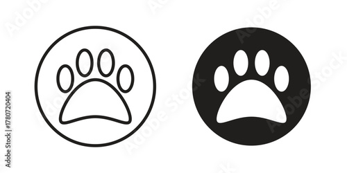 Paw icon silhouette vector designs. Editable Strokes