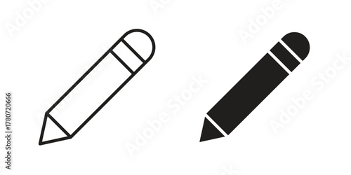 Pencil icon silhouette vector designs. Editable Strokes