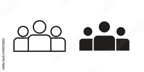 people icon silhouette vector designs. Editable Strokes