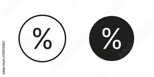 Percentage icon silhouette vector designs. Editable Strokes