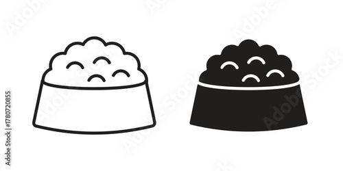 Pet food icon silhouette vector designs. Editable Strokes