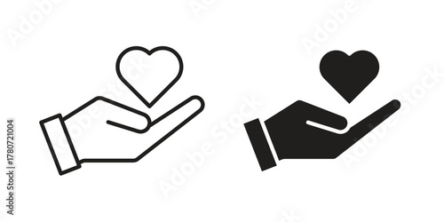 Philanthropy icon silhouette vector designs. Editable Strokes