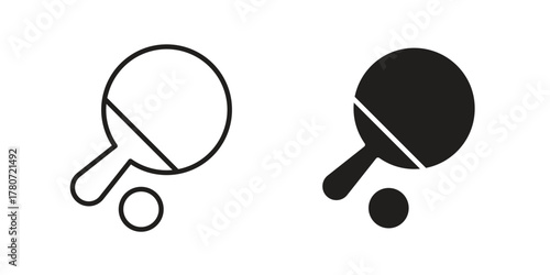 Ping pong icon silhouette vector designs. Editable Strokes