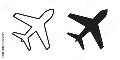 Plane icon silhouette vector designs. Editable Strokes