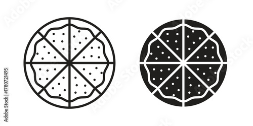 Pizza icon silhouette vector designs. Editable Strokes