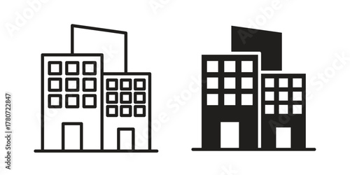 Real estate icon silhouette vector designs. Editable Strokes