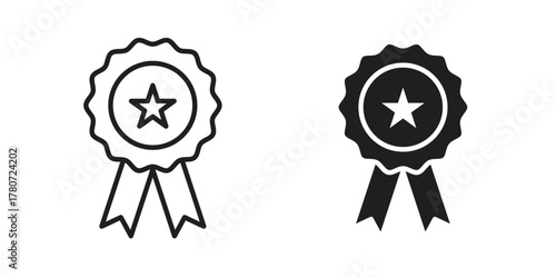 Rosette icon silhouette vector designs. Editable Strokes