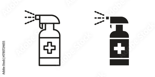 Sanitizer icon silhouette vector designs. Editable Strokes