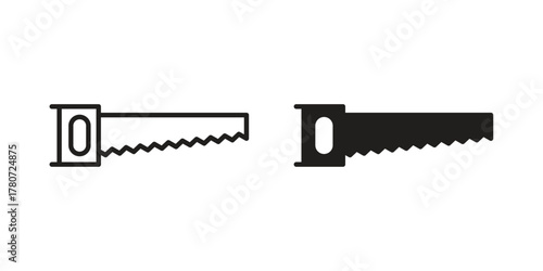 Saw icon silhouette vector designs. Editable Strokes