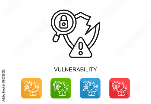 Vulnerability Icon Multi Color Vector Illustration