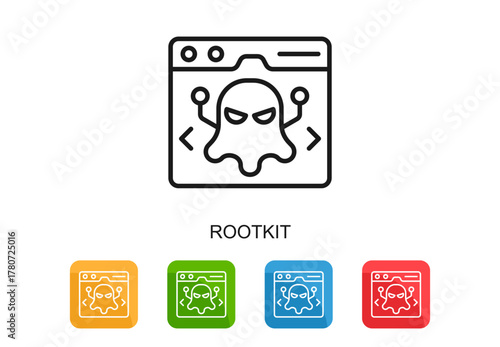 Rootkit Icon Multi Color Vector Illustration