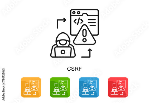 Csrf Icon Multi Color Vector Illustration