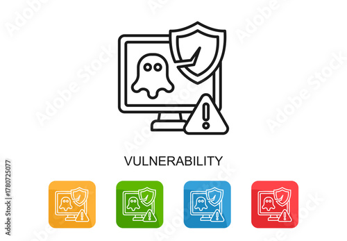 Vulnerability Icon Multi Color Vector Illustration