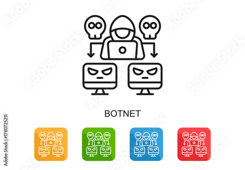 Botnet Icon Multi Color Vector Illustration