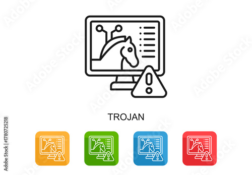 Trojan Icon Multi Color Vector Illustration