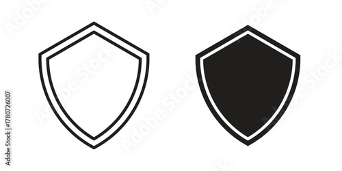 Shield icon silhouette vector designs. Editable Strokes