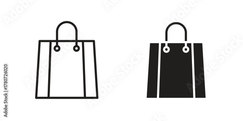 Shopping bag icon silhouette vector designs. Editable Strokes