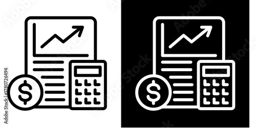Foto Bookkeeping Icon Set White Style Collection