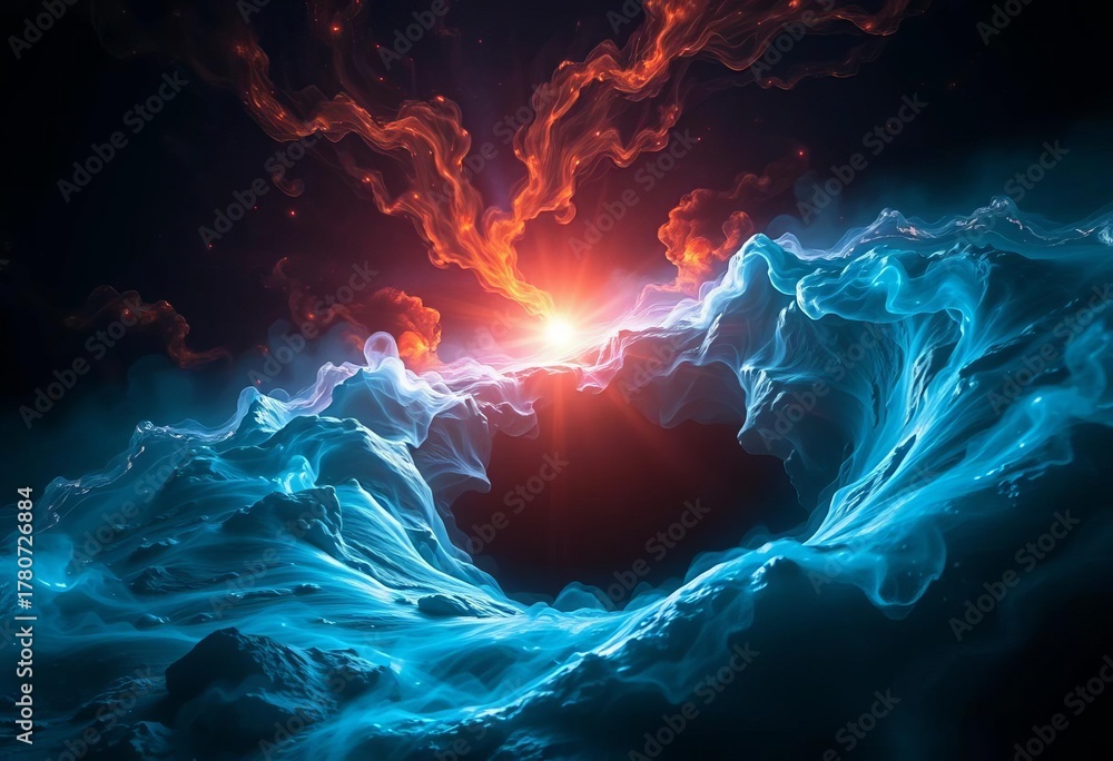 Obraz premium Mysterious swirling vortex of dark energy, consuming all light, black hole, power