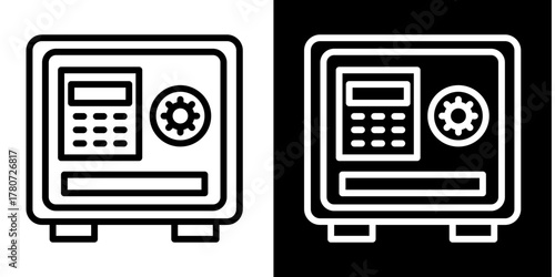 Strongbox Icon Set White Style Collection