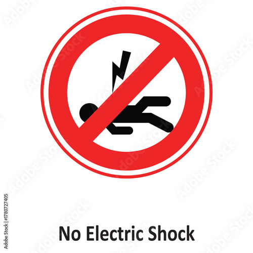 No Electric Shock Vector icon which can easily modify or edit