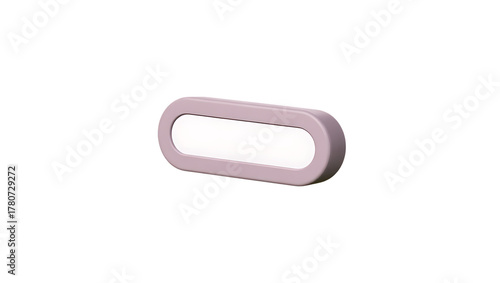 3d icon of 3d render of a pink oval shape with a white inner frame, isolated on a transparent background, 3d abstract shape
