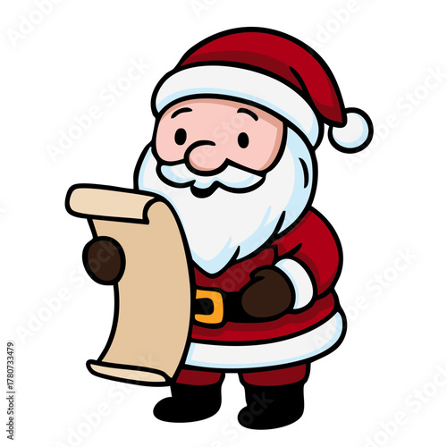 Weihnachtsmann und Wunschzettel Icon 