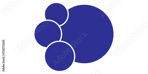 Circular collage 4 frame photos. Template for wall gallery, banner, poster, mockup, flyer, brochure, Photo mosaic pattern. Vector illustration.