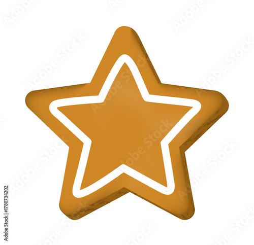BISCUIT ETOILE DECORE - Illustration vectorielle sur fond transparent
