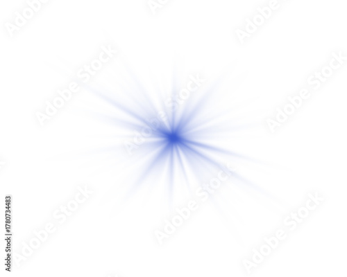 Blue sunlight lens flare, sun flash with rays and spotlight. Glowing burst explosion	
