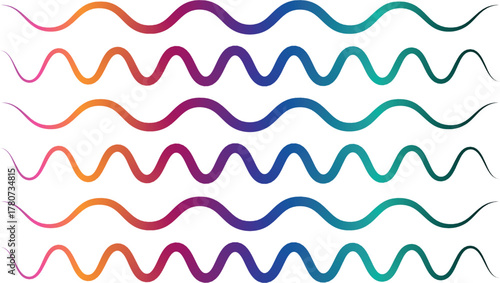 Vibrant Multicolor Wavy Lines Abstract Pattern.