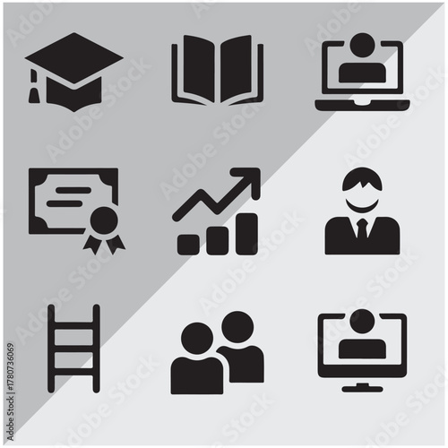 critical thinking icon collection, icon set, solid icon.