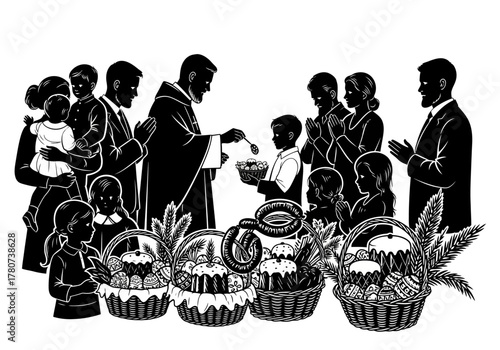 Celebrating Easter A Vector Illustration of Blessing and Tradition