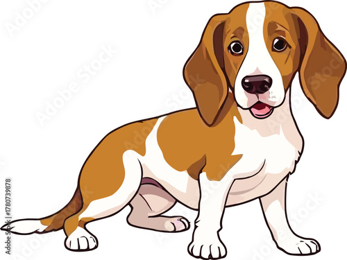 Cute cartoon a illustrator vector Brittany spaniel