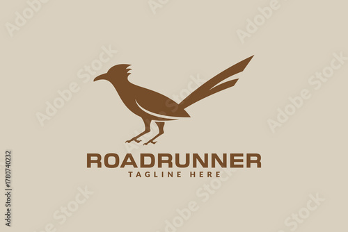 roadrunner bird logo vector icon illustration	